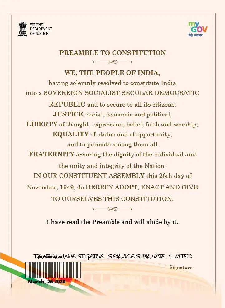 Preamble to constitution.